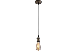 TEKLED® Basic Ceiling Light | Vintage Industrial Retro Pendant Light | E27 Edison | Modern Design Pendant Light | for Bar Kitchen Dining Room Bedroom Coffee Shop Bronze Grey ‎(Bulb not Included)