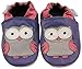 MiniFeet Soft Leather Baby Shoes, Purple Owl 6-12 Months