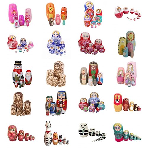 Gazechimp Mädchen Puppen Matroschka, Matruschka, Matrjoschka, Babuschka 5-tlg - 8