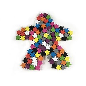 Accesorios para Juegos de Mesa Multicolor (100 Meeples de Madera)