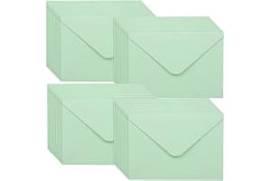 WYAN Mini Envelopes-40 Pack 15.5 * 10.5cm Light Green Classic Flap Envelopes,Small Parts Envelopes,for Gift,Greeting Cards,Wedding,Business,Invitation(Card and Glue not Included)