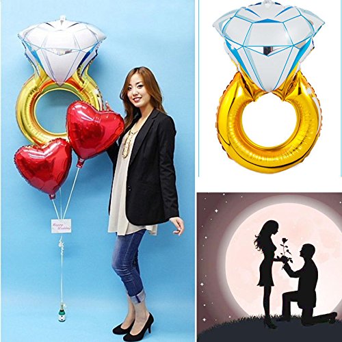 MagiDeal 43 Zoll Diamant Ring Form Ballon Helium Folie Ballon , Partei Hochzeit Valentinstag Deko , 43×31 Zoll - 4
