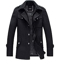 APTRO Mens Jacket Winter Wool Coats Warm Casual Overcoat Outwear