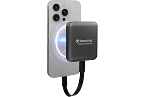 Transcend SSD Portable ESD420C 1To (Compatible iPhone MagSafe) 20 Gbit/s, jusqu'à 2 000 Mo/s, 4K, Gris – TS1TESD420C