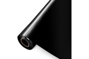 Surglam Black HTV Vinyl Roll, 12" x 5ft Permanent HTV Vinyl Roll, Black Iron on Vinyl for T-Shirts DIY, Silhouette Cameo, Fabric Clothing, Craft Projects