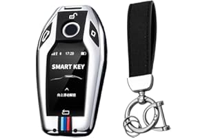 KUNIO Etui na kluczyki samochodowe pasuje do BMW Display Key 5 serii 7 G01 G02 G05 G07 G11 G12 G30 G31 G32 I8 I12 I15 X3 X4 X5 X7 metalowe etui na klucze B srebrne