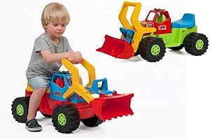 Marmat Children's Excavator Seat Excavator with Shovel and Underseat Shelf - Children's Vehicle for Children from 2 Years - Toy Digger - Sandpit - 74 x 33 x 30 cm
