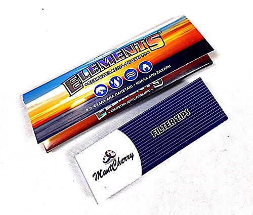 MontCherry Brand Exclusive Tips Pack and Elements Standard Size Rolling Papers - 3 Booklets Combo Deal by Trendz