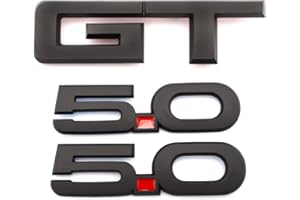 SGW GT Emblem Plus 5.0 Embleme Abzeichen Embleme Ersatz kompatibel für Aufkleber 2015–2017, 3 Stück
