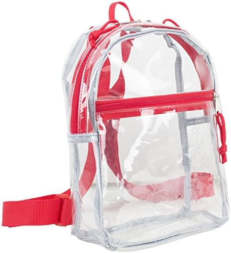 Clear Mini Backpack, Poppy Red