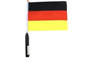 LUNA24 SIMPLY GREAT IDEAS... Deutschland-Fahne, spielt auf Knopfdruck die Nationalhymne batteriebetrieben, Sie erhalten 2 Stück Fahnen. Fussball EM WM