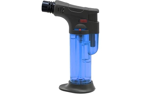ulafbwur Chalumeau de poche transparent réservoir amovible cadeau d'anniversaire bleu
