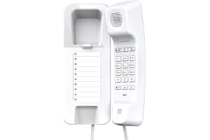 Gigaset Desk 200 Telefono a Filo Compatto, Selezione DTMF/Impulsi, Bianco | Sladdtelefon med spiralsladd, 10 snabbvalsnummer, återuppringning, inställbar ton- och pulsvalsfunktion