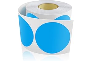 MEITAAT 500 pegatinas redondas de 50 mm, codificación de colores, círculo, rollo, puntos marcadores, color azul