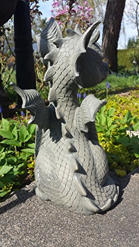 Drache sitzend / Gartendrache Gartenfigur Drachenmotiv Garten Figur Deko - 3