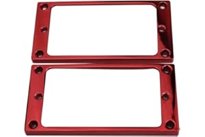 Guyker Flat Metal Humbucker Pickup Mounting Ring Set - Bridge Neck Pickups Cover Frame Replacement Part for Electric Guitar or Precision Bass(2PCS, Rose Red)