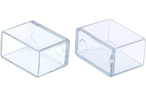 Flyshop 12 Tapones para Patas de Silla, Protectores de Suelo de PVC para Muebles, rectangulares, antiarañazos, Puntas para Patas de Silla, 13/16" x 1-3/16", 20 x 30 mm, Transparente