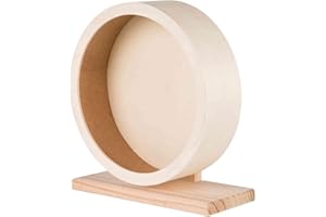 TRIXIE exercise wheel with ball bearings – for hamsters – closed cork running surface – untreated wood – exercise wheel diameter: 28 cm – 60923