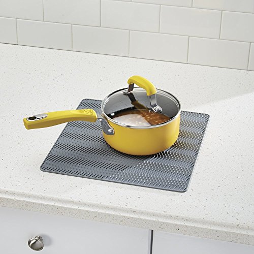 mDesign Abtropfmatte Silikon in grau – Spülablage (medium) für die Küche – auch als Untersetzer für Töpfe und Pfannen bestens geeignet – spülmaschinenfest - 3