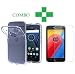 Moto C Plus, Tempered Glass + Back Cover, (COMBO OFFER TRANSPARENT) Premium Real 2.5D Pro 9H Anti-Fingerprints & Oil Stains Coating Hardness Screen Protector Guard For Motorola Moto C Plus RS.349.00
