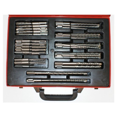 Spar-Set: 56 Stück Bohrer SDS ( Hammerbohrer SDS-Plus-System ) von 4 x 110 bis 12 x 160 mm sortiert im Stahlblechkoffer