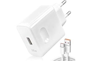 WITFOAM Cargador Rápido 66W Supercharge con Cable USB-C 6A 1M – Compatible con Honor 400 200 Lite 90 Lite Magic6/7 Lite X6b X8a Pura 70 Mate 60 Pro P50 P40 Pro MatePad, Adaptador Carga Rápida Seguro