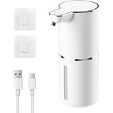 Thalire Distributore di sapone automatico – 350 ML con sensore ricaricabile tramite USB, dispenser per sapone automatico a 4