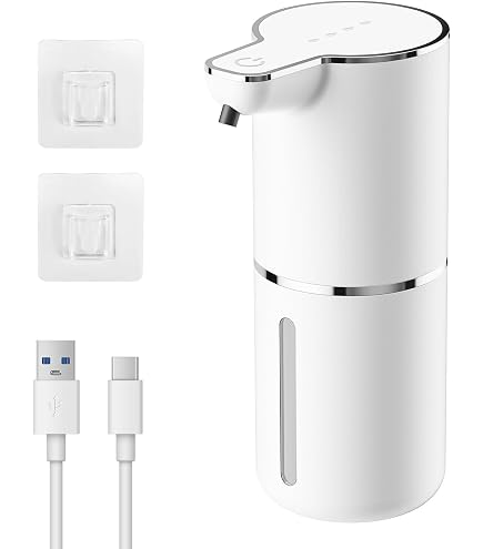 SaiXuan Distributeur Savon Automatique Mural 380mL – Rechargeable USB, 4 Niveaux, IPX5, Mousse & Liquide