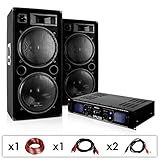 Skytec Aktiv PA-Boxen Set auna DJ PA Anlage DJ-42 Verstärker Lautsprecher 3000W
