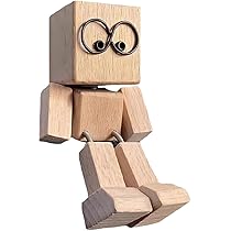 Wackelnder Holzmann Figur - 8x4cm Schüttelfigur Für Auto Armaturenbrett & Schreibtisch Deko