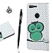 Produktbild Google Pixel XL Hülle, Alfort 3 in 1 Schutzhülle Leder Hülle Flip Wallet Fashion Design Dual Use Falten Premium PU Leder Tasche Case Cover Folio Mappen Kasten Abdeckung für MT Google Pixel XL 5.5" Smartphone Funktion Unterstützte Telefone mit Grüne Eule ( Grün ) + Netter Staub Stecker + Alfort Schwarz Stylus Pen