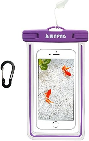 Waterproof Bag TPU Fluorescence Case for iPhone 7, 7 Plus, 6, 6 Plus, 6S, 5SE, Samsung Galaxy s7 Edge, HTC 10, LG G5, Huawei P9 plus, Snowproof, Dirtproof, Skiing, Snowboard, IPX8 (Purple)