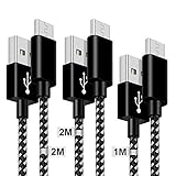 【Multi-Packung】: 1M 2M 2M, Drei Kabels im einem Packet stellen Sie zur Verfügung und sind der perfekte Backup-Kabel im Alltag, egal ob im Büro, zu Hause oder im Auto.