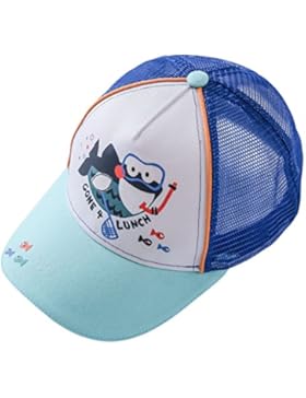 BELLA-Bambini Cappello Visiera con Pesce Stampato Berretto Bambina Azzurro