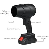48 Volt 4000MAH Jet Turbo Hava &Uuml;fleyici Fan, Y&uuml;ksek G&uuml;&ccedil;l&uuml;, Toz &Uuml;fleyici, G&uuml;&ccedil;l&uuml; &Uuml;fleyici, &Ccedil;antalı