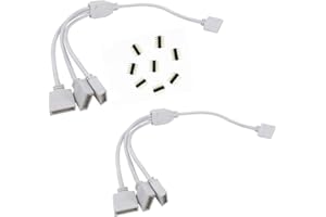 HUABLUE 2pcs/Pack Weiß 5Pin LED Splitter Kabel Y Splitter Verteiler Kabel LED Stripe Verbinder für 1 zu 3 SMD 5050 3528 RGBW LED Streifen (30cm)