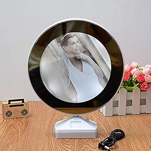 VGRASSP Decorative Magic LED Photo Frame and Magic Glass Mirror for Table Bedroom Home Decoration and Gift (25 cm x 20 cm)