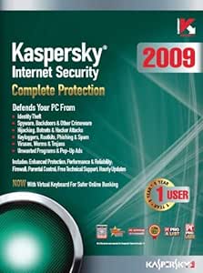 Kaspersky Internet Security 2009 1 x User 1 Year Software on DVD