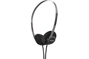 Koss KPH40 Utility on-ear-hörlurar, avtagbart utbytbart sladdsystem, retrostil, ultralätt design (smygande