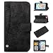 Produktbild MeganStore Schutzhülle im Retro-Design für iPhone 7/8, Schutzhülle für iPhone 7/8, Vintage-Stil, Premium PU-Leder, Business-Stil, Brieftasche mit [Standfunktion [Kartenschlitz] Schwarz