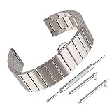 BEWISH 22mm Uhrarmband Edelstahl Ersatzband Solide Metall Uhr Band Schmetterlingswölbung Uhrenarmbänder Falt Edelstahlschliesse Wechselarmband Uhr Armband Smart Watch Wrist Strap Band Replacement