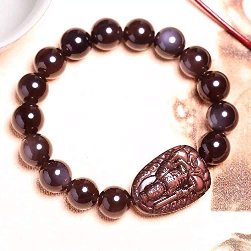 MGZDH Natural obsidian single circle rainbow eye bracelet