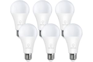 ANTELA Żarówki LED E27, Zimne białe światło 6500 K, Moc 15 W Odpowiednik 100W, 1521 lumenów, 80 CRI, Żywotność 20 000 godzin, 6szt