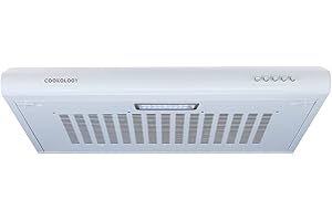 Cookology VISOR600WH 60cm Visor Cooker Hood Kitchen Extractor Fan, Under Cabinet with LED Light, 3 Speed Settings, 600mm Vented Range Hood - in White