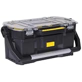 STANLEY Tool Box with Organizer, 32 x 55.5 x 25 cm, Compatible with Modular Mobile Workshop, Modular Compartments, Transparen