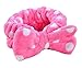 niceeshop(TM) Hot Pink-Sweet Lovely Coral Fleece White Dot Bow Headband/ Hairlace Hair Accessory