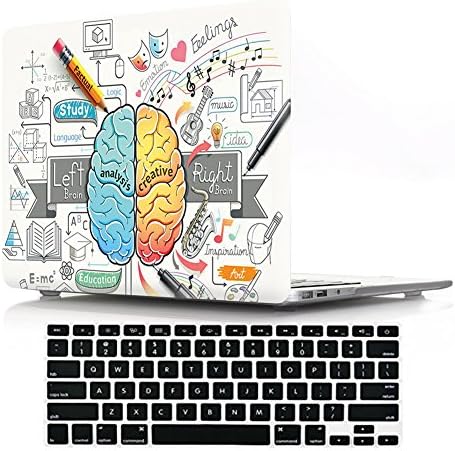 Macbook Air 13" Case with Keyboard Cover,DIGIC Hard Plastic Cover Case with Keyboard Protector for Macbook Air 13.3 inch(A1369/A1466),Creative Brain