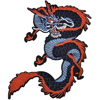 Thermoaufnäher Drachen Motiv Goldener Drachen Aufnäher - Großer Bestickter Patch, Thermoaufkleber Zum Aufbügeln Dragon Castle