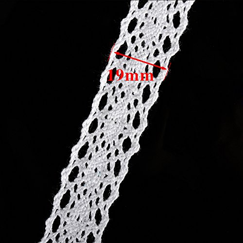 10 Meter Vintage Spitzenband Weiss Spitzenborte Haekel-Borte Spitze Naehen Karten Tagebuch Scrapbooking Geschenkbox Deko - 3