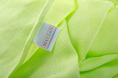 Mulltücher / Mullwindeln / Spucktücher, 5 Stück, 70 x 70 cm – grün bunt, doppelt gewebt, verstärkter Rand, Öko-Tex Standard 100, Maschinenwäsche bis 60° C - 2